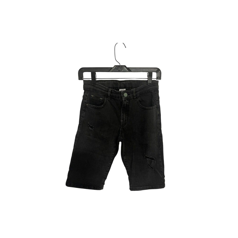 ZARA Boys Black Denim Shorts Sz 11-12 Y